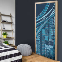 Pasifika Women's Day - Samoa Siapo Malu Tattoo Inspired Door Cover Navy Blue LT7 - Polynesian Pride