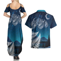 New Zealand Matariki Couples Matching Summer Maxi Dress and Hawaiian Shirt Starry Night Style LT7 - Polynesian Pride