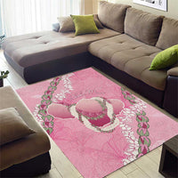 Hawaii Maui Island Flowers Lei Area Rug Lokelani Rose Pink