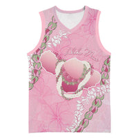 Hawaii Maui Island Flowers Lei Basketball Jersey Lokelani Rose Pink