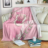 Hawaii Maui Island Flowers Lei Blanket Lokelani Rose Pink LT7 Pink - Polynesian Pride