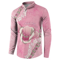 Hawaii Maui Island Flowers Lei Button Sweatshirt Lokelani Rose Pink LT7 - Polynesian Pride