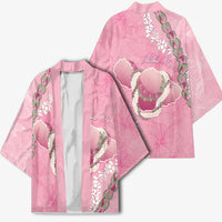 Hawaii Maui Island Flowers Lei Kimono Lokelani Rose Pink
