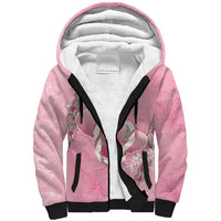 Hawaii Maui Island Flowers Lei Sherpa Hoodie Lokelani Rose Pink