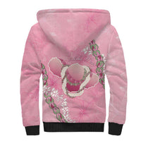 Hawaii Maui Island Flowers Lei Sherpa Hoodie Lokelani Rose Pink
