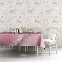 Hawaii Maui Island Flowers Lei Tablecloth Lokelani Rose Pink