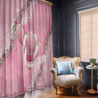 Hawaii Maui Island Flowers Lei Window Curtain Lokelani Rose Pink