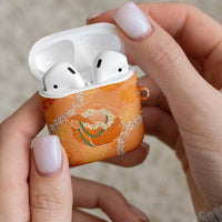 Hawaii Lanai Island Flowers Lei AirPods Case Orange Kaunaoa Mix Maile