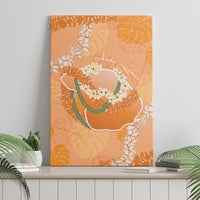 Hawaii Lanai Island Flowers Lei Canvas Wall Art Orange Kaunaoa Mix Maile