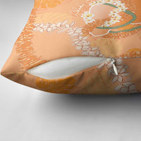 Hawaii Lanai Island Flowers Lei Pillow Cover Orange Kaunaoa Mix Maile
