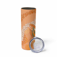 Hawaii Lanai Island Flowers Lei Skinny Tumbler Orange Kaunaoa Mix Maile