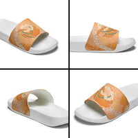 Hawaii Lanai Island Flowers Lei Slide Sandals Orange Kaunaoa Mix Maile LT7 - Polynesian Pride