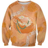 Hawaii Lanai Island Flowers Lei Sweatshirt Orange Kaunaoa Mix Maile