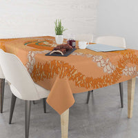 Hawaii Lanai Island Flowers Lei Tablecloth Orange Kaunaoa Mix Maile LT7 - Polynesian Pride