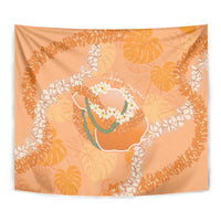Hawaii Lanai Island Flowers Lei Tapestry Orange Kaunaoa Mix Maile