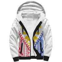 Personalised Philippines Mix Guam Sherpa Hoodie Filipino Flag Style LT7 Unisex White - Polynesian Pride
