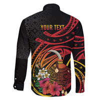 Personalized Milne Bay Family Matching Long Sleeve Bodycon Dress and Hawaiian Shirt PNG Lime Pot with Oro Tapa