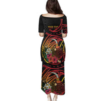 Personalized Milne Bay Family Matching Puletasi and Hawaiian Shirt PNG Lime Pot with Oro Tapa