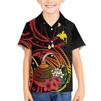 Personalized Milne Bay Family Matching Short Sleeve Bodycon Dress and Hawaiian Shirt PNG Lime Pot with Oro Tapa