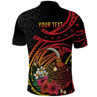 Personalized Milne Bay Polo Shirt PNG Lime Pot with Oro Tapa LT7 - Polynesian Pride