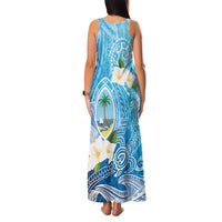 Hafa Adai Guam Chamorro Personalized Family Matching Tank Maxi Dress and Hawaiian Shirt Ocean Blue Latte Stone with Guasali - Polynesian Pride