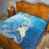 Hafa Adai Guam Chamorro Personalized Quilt Ocean Blue Latte Stone with Guasali - Polynesian Pride