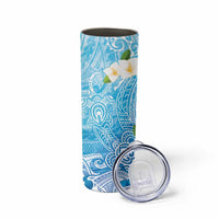 Hafa Adai Guam Chamorro Personalized Skinny Tumbler Ocean Blue Latte Stone with Guasali - Polynesian Pride