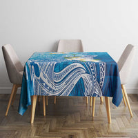 Hafa Adai Guam Chamorro Personalized Tablecloth Ocean Blue Latte Stone with Guasali - Polynesian Pride
