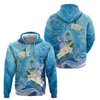 Hafa Adai Guam Chamorro Personalized Zip Hoodie Ocean Blue Latte Stone with Guasali - Polynesian Pride