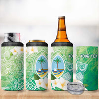 Hafa Adai Guam Chamorro Personalized 4 in 1 Can Cooler Tumbler Summer Green Latte Stone with Guasali - Polynesian Pride