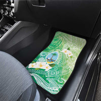 Hafa Adai Guam Chamorro Personalized Car Mats Summer Green Latte Stone with Guasali - Polynesian Pride