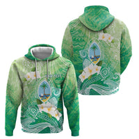 Hafa Adai Guam Chamorro Personalized Hoodie Summer Green Latte Stone with Guasali - Polynesian Pride