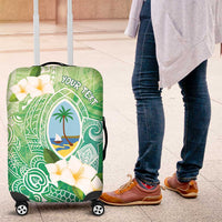 Hafa Adai Guam Chamorro Personalized Luggage Cover Summer Green Latte Stone with Guasali - Polynesian Pride