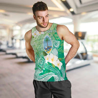 Hafa Adai Guam Chamorro Personalized Men Tank Top Summer Green Latte Stone with Guasali - Polynesian Pride