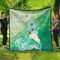 Hafa Adai Guam Chamorro Personalized Quilt Summer Green Latte Stone with Guasali - Polynesian Pride