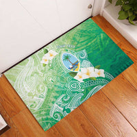 Hafa Adai Guam Chamorro Personalized Rubber Doormat Summer Green Latte Stone with Guasali - Polynesian Pride