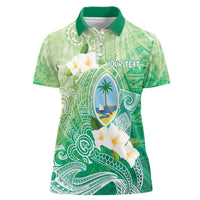 Hafa Adai Guam Chamorro Personalized Women Polo Shirt Summer Green Latte Stone with Guasali - Polynesian Pride