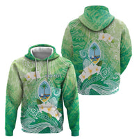 Hafa Adai Guam Chamorro Personalized Zip Hoodie Summer Green Latte Stone with Guasali - Polynesian Pride