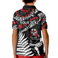 New Zealand Maori Rugby Personalised Kid Polo Shirt Ta Moko Silver Fern