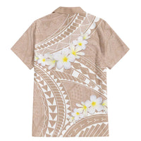 Polynesian Vintage Floral Family Matching Mermaid Dress and Hawaiian Shirt Beige Motifs - Polynesian Pride