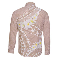 Polynesian Vintage Floral Family Matching Puletasi and Hawaiian Shirt Beige Motifs - Polynesian Pride