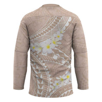 Polynesian Vintage Floral Hockey Jersey Beige Motifs - Polynesian Pride