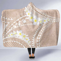 Polynesian Vintage Floral Hooded Blanket Beige Motifs - Polynesian Pride