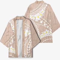 Polynesian Vintage Floral Kimono Beige Motifs - Polynesian Pride