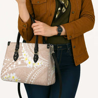 Polynesian Vintage Floral Leather Bag Beige Motifs - Polynesian Pride