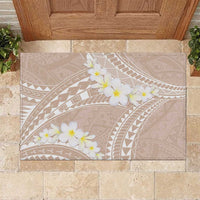 Polynesian Vintage Floral Rubber Doormat Beige Motifs - Polynesian Pride