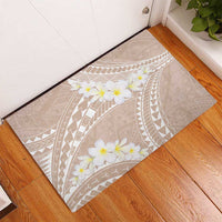 Polynesian Vintage Floral Rubber Doormat Beige Motifs - Polynesian Pride