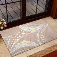Polynesian Vintage Floral Rubber Doormat Beige Motifs - Polynesian Pride