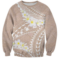 Polynesian Vintage Floral Sweatshirt Beige Motifs - Polynesian Pride