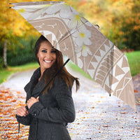 Polynesian Vintage Floral Umbrella Beige Motifs - Polynesian Pride